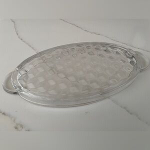 Fostoria American Oval Platter Cube Pattern